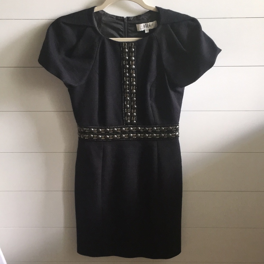 Tibi Black short sleeved dress.